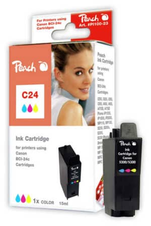 Peach C24C Druckerpatrone col ersetzt Canon BCI-24C