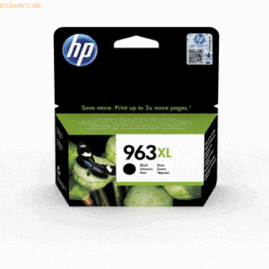 Hewlett Packard HP Tintenpatrone Nr. 963XL 3JA30AE Schwarz (ca. 2.000