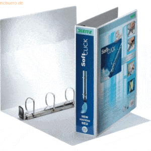 Leitz Ringbuch Soft Click A4 4 Ringe 40mm weiß 2 Außentaschen