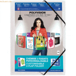 12 x Oxford Eckspannermappe Polyvision A4 PP farblos