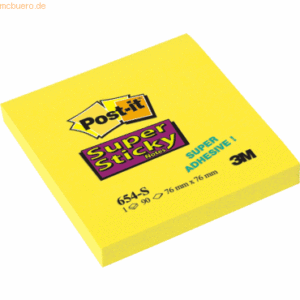 Post-it Notes Haftnotizen Super Sticky 76x76mm VE=90 Blatt