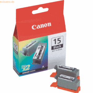 Canon Tintenpatrone Canon BCI15BK schwarz VE=2 Stück