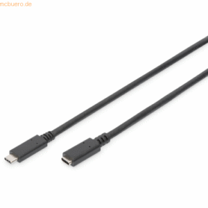 Assmann DIGITUS USB Type-C 2.0 Verlängerungskabel St/Bu 1.5m schwarz
