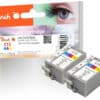 Peach C15C 2 Druckerpatronen 2*col ersetzt Canon BCI-15C*2