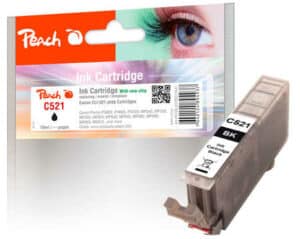 Peach C521bk Druckerpatrone XL bkph ersetzt Canon CLI-521bk