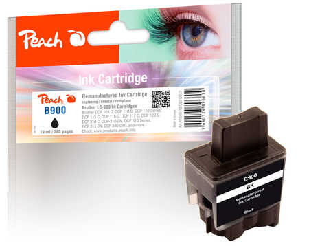 Peach B900BK Druckerpatrone bk ersetzt Brother LC-900BK für z.B. Brother DCP -105 C