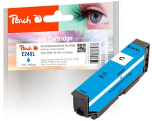 Peach E24XLc Druckerpatrone XL cy ersetzt Epson No. 24XL c