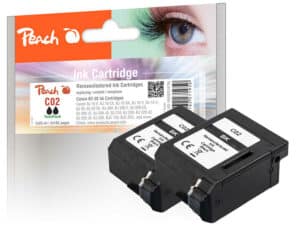 Peach C1/2/3/5 2 Druckköpfe 2*bk ersetzt Lexmark