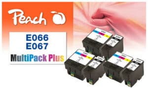Peach E661 6 Druckerpatronen bk ersetzt Epson T0661