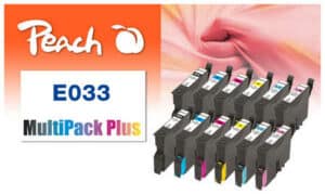 Peach E331-336 12 Druckerpatronen (3*bk