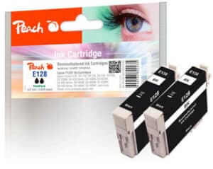 Peach E128 2 Druckerpatronen 2*bk ersetzt Epson T1281 bk*2