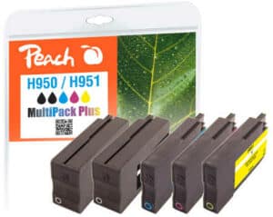 Peach H950 5 Druckerpatronen (2*bk