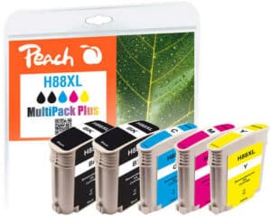 Peach H88 5 Druckerpatronen XL (2*bk