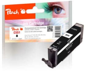 Peach C551BK Druckerpatrone bkph ersetzt Canon CLI-551BK