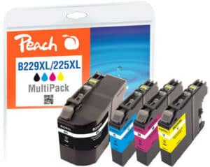 Peach B229XLVALBP 4 Druckerpatronen XL (bk