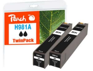 Peach H981ABK 2 Druckerpatrone 2*bk ersetzt HP No. 981A BK*2