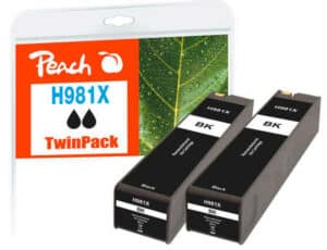 Peach H981XBK 2 Druckerpatrone XL 2*bk ersetzt HP No. 981X BK*2