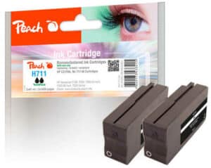 Peach H711BK 2 Druckerpatrone 2*bk ersetzt HP No. 711 BK*2