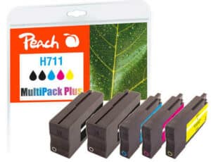 Peach H711 5 Druckerpatronen (2*bk