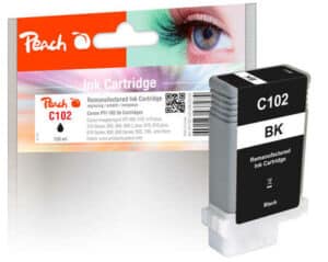 Peach C102BK XL-Druckerpatrone bk ersetzt Canon PFI-102BK