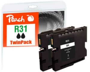 Peach R31 2 Druckerpatrone 2*bk ersetzt Ricoh GC31K*2