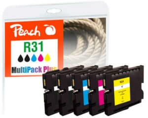 Peach R31 5 Druckerpatronen (2*bk