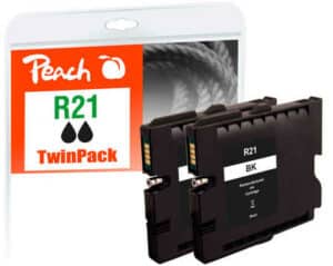 Peach R21 2 Druckerpatrone 2*bk ersetzt Ricoh GC21K