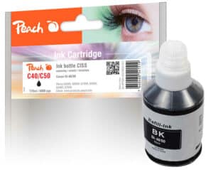 Peach C40PGBK Tintenbehälter pigm. bk ersetzt Canon GI-40PGBK