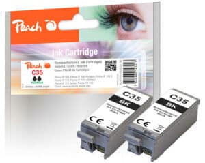 Peach C35BK 2 Druckerpatronen bk ersetzt Canon PGI-35BK*2