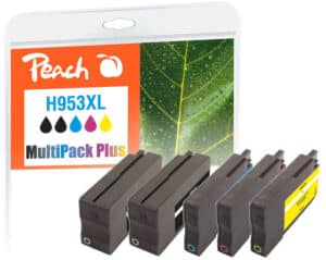Peach H953XL 5 Druckerpatronen XL (2*bk