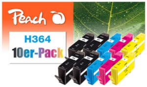 Peach H364 10 Druckerpatronen (2*bk