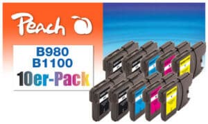 Peach B980/1100VALBP 10 Druckerpatronen XL (2*bk
