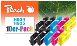 Peach H934 10 Druckerpatronen (2*bk