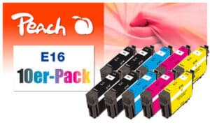 Peach E16 10 Druckerpatronen (2*bk