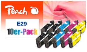 Peach E29 10 Druckerpatronen (2*bk