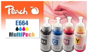 Peach E664 4 Druckerpatronen (bk