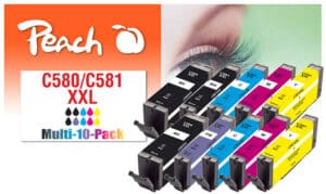 Peach C580XXL 10 Druckerpatronen XL (2*bk
