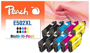 Peach E502XL 10 Druckerpatronen XL (4*bk