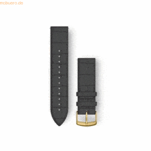 Garmin Garmin Ersatzarmband Leder 20mm Schwarz mit Kroko-Prägung