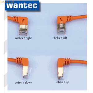 wantec wantecWire Patchkabel gewinkelt (90 Grad unten) UTP schwarz 1