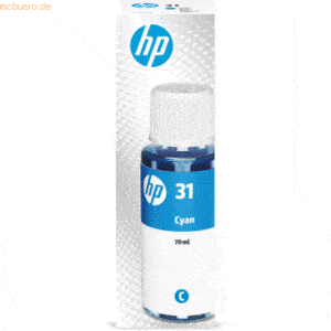 Hewlett Packard HP Tintenflasche Nr. 31 1VU26AE Cyan (70 ml