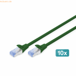 Assmann DIGITUS 10er CAT 5e SF/UTP Patchkabel 0.5m grün