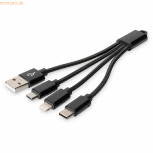 Assmann DIGITUS USB Kabel USB A- Lightning+micro B+Type-C M/M/M/M 15cm