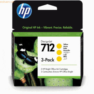 Hewlett Packard HP Tinte Nr. 712 Gelb 3er Pack (3 x 29ml)
