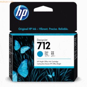Hewlett Packard HP Tintenpatrone Nr. 712 Cyan (29ml)
