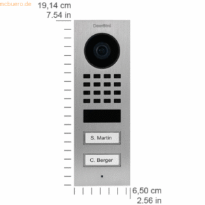 DoorBird DoorBird D1102V IP Vid. Türst. V4A Edels. 2 Ruftasten Aufputz