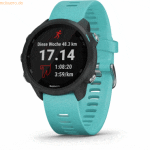 Garmin Garmin Forerunner 245 MUSIC Schwarz mit 20mm Armband Frostblau