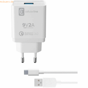 Cellularline Cellularline Charger Kit 18W Quick Charge Type-C
