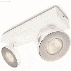 Signify Philips Clockwork LED Spot 2flg 1000lm WarmGlowDimmen Weiß