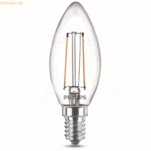 Signify Philips LED classic Lampe 25W E14 Kerze Warmw 250lm klar 2erP
